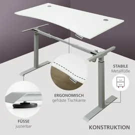 Innostyle Schreibtisch elektrisch Santorin Dekor Weiß / Silber