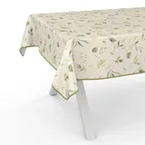 ANRO Tischdecke Wachstuch abwaschbar Canada 200 x 140 cm Beige