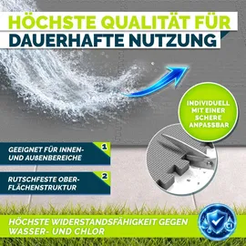tillvex Pool Bodenschutzmatte grau 62,5x62,5 cm