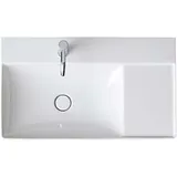 Duravit DuraSquare Waschtisch, asymmetrisch 2348800041 80x47cm, ohne Überlauf, mit Hahnlochbank, Becken links,