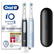 Oral-B iO Series 3 Duo matte Black/Ice blue mit Reiseetui + 2. Handstück