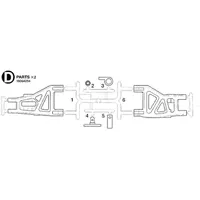 TAMIYA DT-02/03 D-Teile Querlenker unten