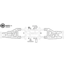 TAMIYA DT-02/03 D-Teile Querlenker unten