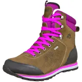 Guggen Mountain Wanderstiefel Uni in Braun-Lila | neonlila / schwarz 36