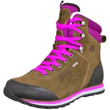 Guggen Mountain Wanderstiefel Uni in Braun-Lila | neonlila / schwarz 36