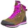 Guggen Mountain Wanderstiefel Uni in Braun-Lila | neonlila / schwarz 36