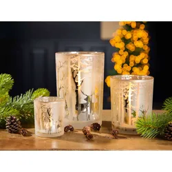 Windlicht Waldromantik creme 18cm