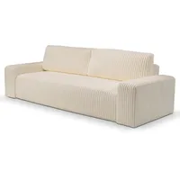 Schlafsofa WERK2 "Hugo" Sofas Gr. B/H/T: 257cm x 85cm x 102cm, Breitcord, Schlaffunktion und Bettkasten, beige (creme) Design 2-Sitzer Sofa in Cord mit Schlaffunktion & Bettkasten