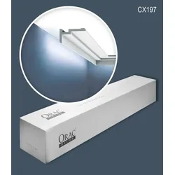 Orac Decor Deckenleiste CX197-box, kleben, Duropolymer®, 12-St., 1 Karton SET mit 12 Leisten Eckleisten Stuckleisten 24 m weiß 2400 cm