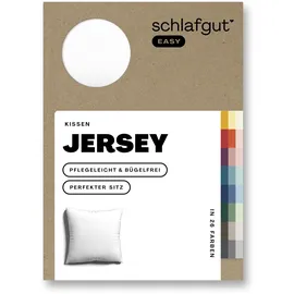 schlafgut Easy Jersey", Kissenbezug 40x40 cm Full-White mit 100% Baumwolle, superweicher & atmungsaktiver Kopfkissenbezug