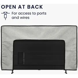 kwmobile 40" TV Abdeckung Indoor - Fernseher Hülle Bildschirmschutz Abdeckung - TV Bildschirm Staubschutzhülle - Fernsehabdeckung - Leinen Hellgrau