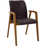 Armlehnstuhl MASSIVLINE & MORE "Casablanca 10, Stuhl, Esszimmerstuhl, Küchenstuhl", grau (anthrazit, braun), B:56cm H:87cm T:64cm, Polyester, Stühle, Armlehnstuhl, Massivholz: Wildeiche geölt