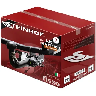 STEINHOF NEU Anhängerkupplung AHK abnehmbar-horizontal kompatibel mit Alfa Romeo 147 Fließheck 3/5-tür 2000-2010 mit 7-polig Universal-Elektrosatz