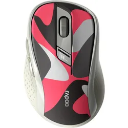Rapoo Kabellose lautlose Multi-Mode-Maus "M500", Camouflage/Rot Einstellbarer Sensor mit 1.600 DPI