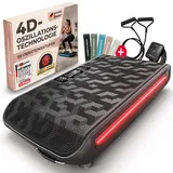 Sportstech 4D Vibrationsplatte für Zuhause, VP400 und sVibe, Smart LED, Trainingsbänder und Ropes, Abnehmen, Ganzkörpertraining, Muskelaufbau, 120 kg belastbar, Fitness Training