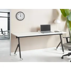 Beliani Zusammenklappbarer Schreibtisch BENDI in Weiß/Schwarz | Gr.: onesize