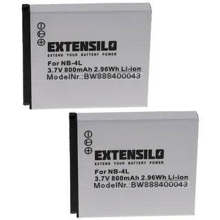 Extensilo Akku Ersatz für Canon NB-4L für Kamera / Foto / Kompaktkamera (800 Kamera-Akku Akku Li-Ion 800 mAh (3,7 V), Leistungsfähige Austausch-Akkus für Digitalkamera, Spiegelreflexkamera schwarz