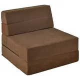 Costway Schlafcouch Klappbar 3-Sitzer Braun