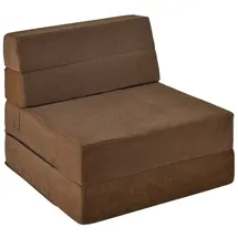 Costway Schlafcouch Klappbar 3-Sitzer Braun