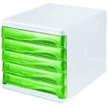 Helit Schubladenbox 34 x 26,5 x 25 cm 5-tlg. grau/grün