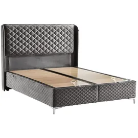 Bambi Thermo Control Boxspringbett-Set PCM-Technologie Temperatur 29cm H3 – Anthrazit / 140 / 200 - Grau