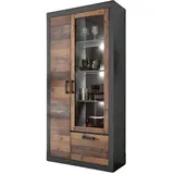 furn.design Vitrine Ward 97 x 201 cm Beige/Grau