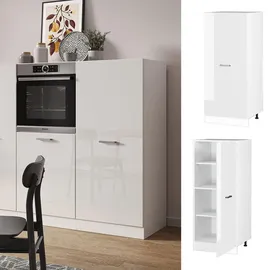 Vicco Hochschrank R-Line, 60 cm Weiß Hochglanz/Weiß, - Weiß