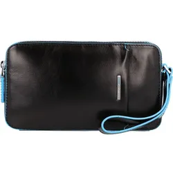 Piquadro Blue Square Handgelenktasche Leder 21 cm schwarz