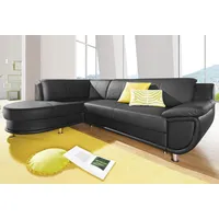 TRENDMANUFAKTUR Ecksofa »Rondo, L-Form«, wahlweise mit Federkern, wahlweise mit Bettfunktion schwarz