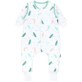 TupTam Schlafsack mit Beinen und Ärmeln OEKO-TEX zertifizierte Materialien, Winterschlafsack 2,5 TOG Unisex, Farbe: Federn, Größe: 68-74 - 68-74