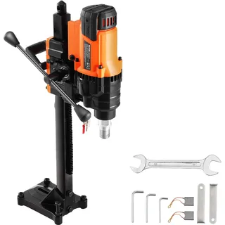 Vevor Kernbohrmaschine Diamantkernbohrgerät mit Bohrdurchmesser 2-20 cm mit Ständer und Kernbohrer, 3000 W robuster Beton-Kernbohrer, Nass- und Trockenanwendung für Beton Ziegel