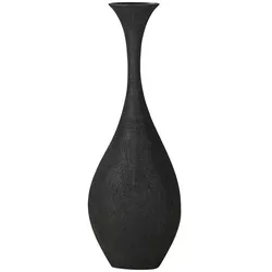 Deko Vase , schwarz , Polyresin (Kunstharz) , Maße (cm): B: 36 H: 102 T: 17,5