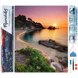 Figured'Art Diamond Painting Set Strand und Sonnenuntergang 40x50 cm