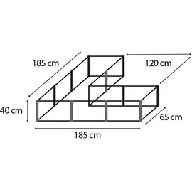 Vitavia Linus In&Out 401 M 185 x 185 x 40 cm Seegras/Schwarz