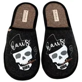 ADELHEID Filzpantoffel Hausherr in Schwarz | Gr.: 44/45