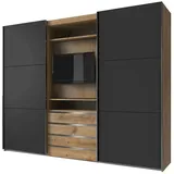 WIMEX Schwebetürenschrank »Magic by fresh to go«, tolles EXTRA: mit drehbarem TV-Element, mittig mit Schubladen, grau