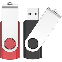 USB Stick 16GB 2 Stück, JIUSHARK 2er Pack USB Speicherstick, 16GB Mini USB-Stick Schlüsselanhänger, 2Pcs Memory Stick USB Set Pendrive 2.0 (Schwarz Rot)...