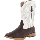 ROPER Herren Bumps Ostrich Square Toe Cowboy Boots Westernstiefel, Braun/Weiß, 41 EU