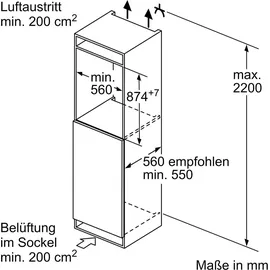 Neff KI1212FE0 Einbaukühlschrank (136 l, 874 mm hoch)