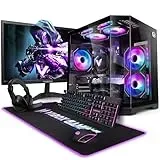 Vibox IV-454 Gaming PC Set Komplett • Monitor 23 Zoll • AMD Ryzen 7 5700X 8-Kern • AMD Radeon RX 9070 16GB • 16GB RAM • 1TB SSD • Windows 11 • WLAN 6 + Bluetooth 5.4