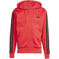Adidas Essentials 3-Streifen Fleece Reißverschlusspullover Pure Ruby / Black XL