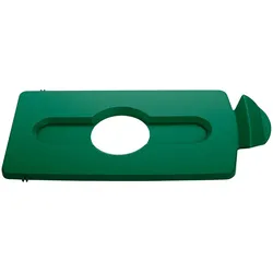Flaschendeckeleinsatz mit Loch für Flaschen/Dosen für Rubbermaid Slim Jim Recycling-Station | HxBxT 1,3x20,3x42cm | Polypropylen | Grün von PROREGAL