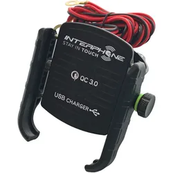 Interphone Crab Halterung mit USB-Ladung, schwarz