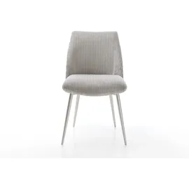 DeLife Esszimmerstuhl Elso-Flex Cord Silbergrau 4-Fuß konisch Edelstahl Taschenfederkern, Esszimmerstühle