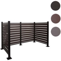 Alu Mülltonnen-Zaun HWC-K57, Mülltonnenverkleidung, Holzoptik erweiterbar 130x206x110cm ~ anthrazit