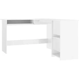 vidaXL Eckschreibtisch Hochglanz-Weiß