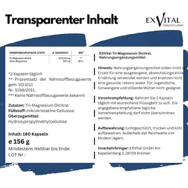 Exvital Tri-Magnesium Dicitrat Kapseln 180 St.