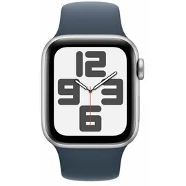 Apple Watch SE 2023 GPS + Cellular 40 mm Aluminiumgehäuse silber, Sportarmband sturmblau M/L