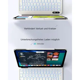 Inateck Magnetische Tastatur Hülle für iPad Air 11" M4/M3/M2, Air 5/4, Pro 11 4/3/2/1 Weiß