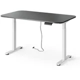 Vicco höhenverstellbarer elektrischer Schreibtisch Elevate, Weiß/anthrazit, 140 x 80 cm 2 Motoren, Model 58655 - Weiß/Dunkelgrau